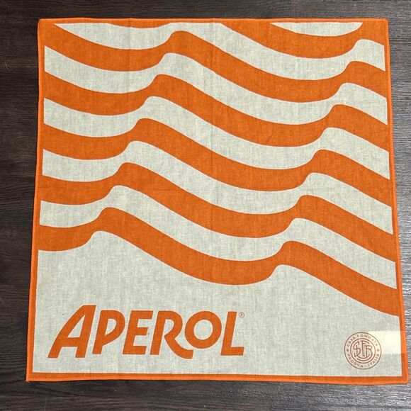 Aperol Spritz square scarf Hankie dog accessory hair tie handkerchief groom gift - Picture 1 of 4
